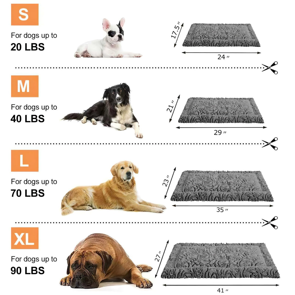 2 Pack Washable Dog Bed for Large Medium Small Dogs, Deluxe Plush Dog Crate Mat with Anti-Slip, Washable Orthopedic Durable Kennel Pad for Pet Sleeping Puppy(Dark Grey, 24"*17.5"*1.5")