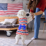 Vehomy 2-Pack 4th of July Dog Dress Independence Day Puppy Cat Dresses USA Flag Pet Clothes Costume Dog Stripes Stars Outfits Skirts for Small Medium Dogs L