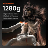 JirPet Dog Dryer for Pet Grooming, Professional 5.0HP/2400W High Velocity Dog Hair Dryer for Grooming, Pet Hair Force Dryer with 3 Temp & Stepless Airflow, Wall-Mount & Portable for Pet Grooming Salon