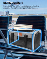 FOXFOCUS Pet Carrier Airline Approved 17x11x9.5 in - Underseat, Top & Side Entry Soft Dog Cat Travel Carrier with Safety Zippers ＆ Anti-Scratch Mesh for Small Cat and Dog for Pets Up to 10 Lb - Grey