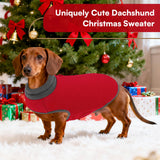 Queenmore Dog Sweater,Soft Fleece Vest Pullover Dogs Jacket with Elastic Stretchable,Warm Winter Dog Coats Cold Weather Doggy Dachshund Sweaters for Small Dogs Cats Boy or Girl (Red, L)