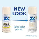 Rust-Oleum 334035 Painter's Touch 2X Ultra Cover Spray Paint, 12 oz, Gloss Ivory