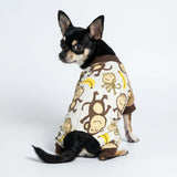 Fitwarm Monkey Dog Pajamas, Cute Dog Clothes for Small Dogs Boy Girl, Pet Onesie Clothing, 100% Breathable Cotton, Brown, XXL