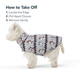 Berkshire Peanuts® Microfleece Dog Coat, Warm Fleece Dog Jacket with Waterproof Shell, Hook & Loop Design for Small, Medium, or Large Dogs (Small, Zigzag Many Faces of Snoopy Small Chateau Grey)