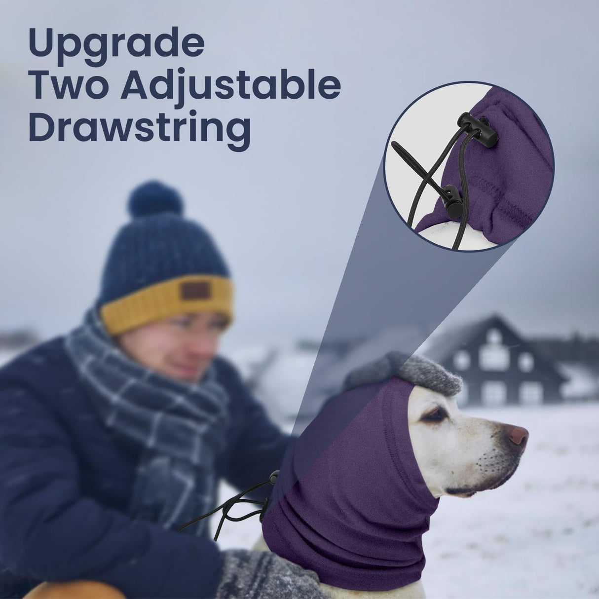 Nanaki Calming Hoodie for Dogs - Adjustable Ear Cover & Anxiety Relief, M Purple | Noise Reduction Head Wrap for Fireworks, Thunderstorms, Grooming, Hematoma Recovery