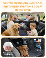 Dog Seat Cover For Back Seat- Heavy Duty Soft Bottom Car Hammock for Dog, With a Heightened Design Both Side,Fits Cars,Suv, and Mid-Size Trucks, Waterproof and Machine Washable,Black&Large Size.
