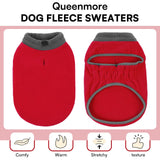 Queenmore Dog Sweater,Soft Fleece Vest Pullover Dogs Jacket with Elastic Stretchable,Warm Winter Dog Coats Cold Weather Doggy Dachshund Sweaters for Small Dogs Cats Boy or Girl (Red, L)