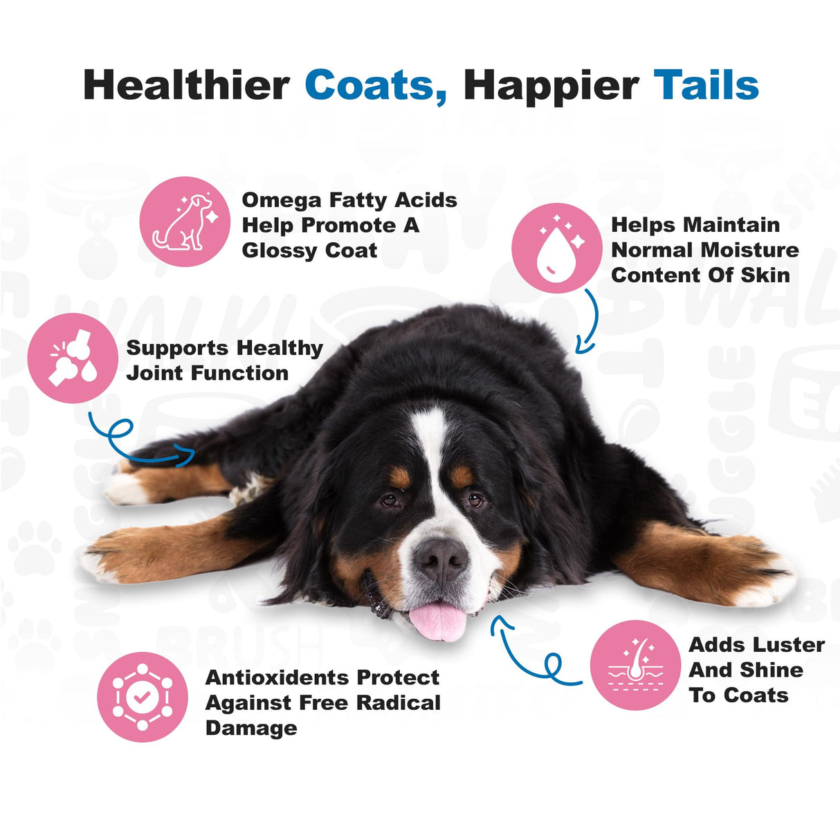 Doggie Dailies Skin & Coat Supplement Support, Salmon Oil for Dogs Skin and Coat with Collagen, Omega 3, Krill Oil, Biotin, & Coconut Oil for Dogs (Salmon) 225 Soft Chews