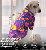 Dog Shirt for Large Dogs Neon Halloween Pumpkin Ghost Pajamas for Medium Large Dogs XL, Halloween