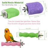 4PCS Bird Beak Grinding Stone,Cage Accessories for Parakeets,Bird Parrot Cage Perch, Stand Platform Foot Claws Trimmer Chewing Toys for Budgies, Parakeets, Cockatiels, Conures