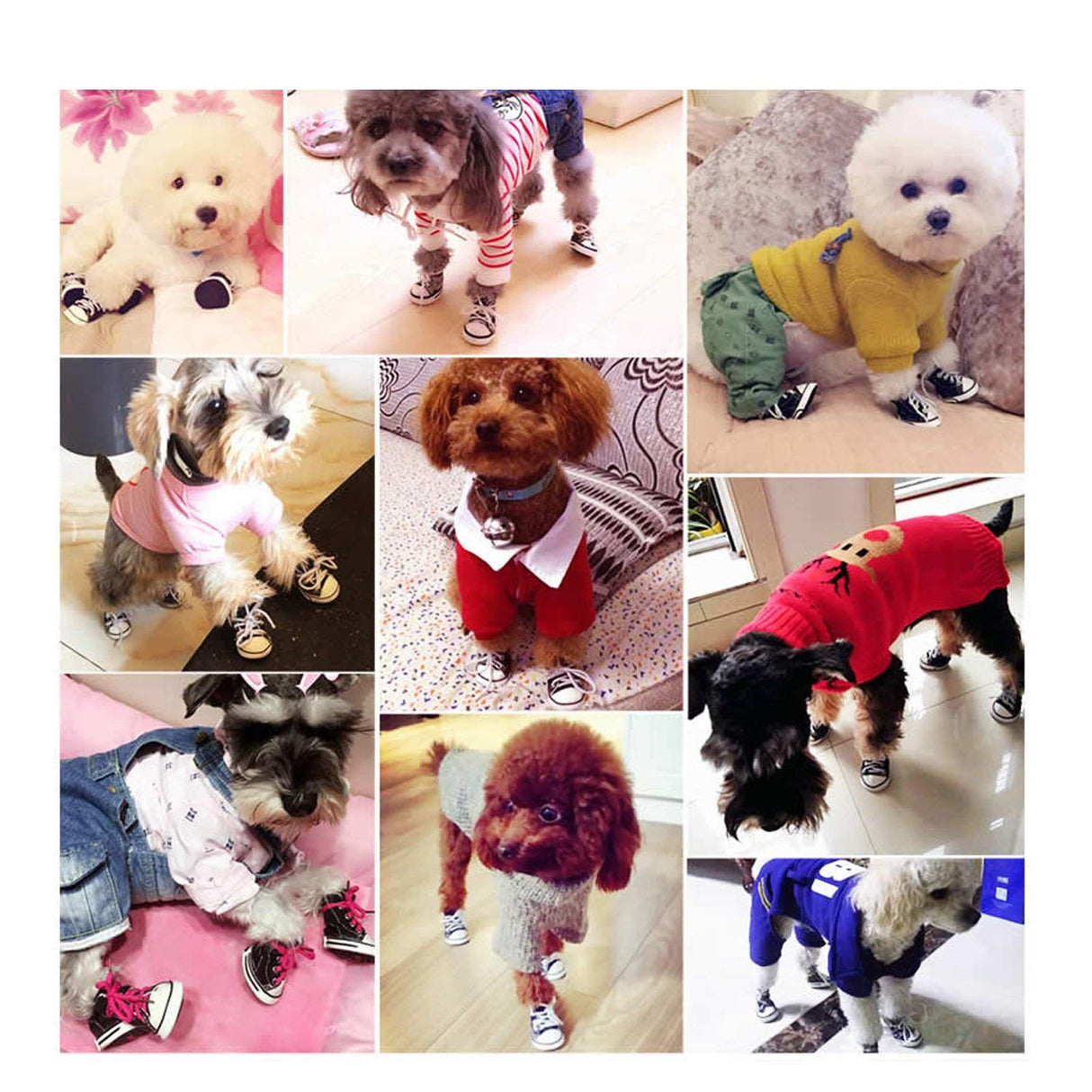 GLE2016 Pet Shoes Puppy Sport Denim Shoes Casual Style Anti-Slip Boots Sneaker Booties 4Pcs