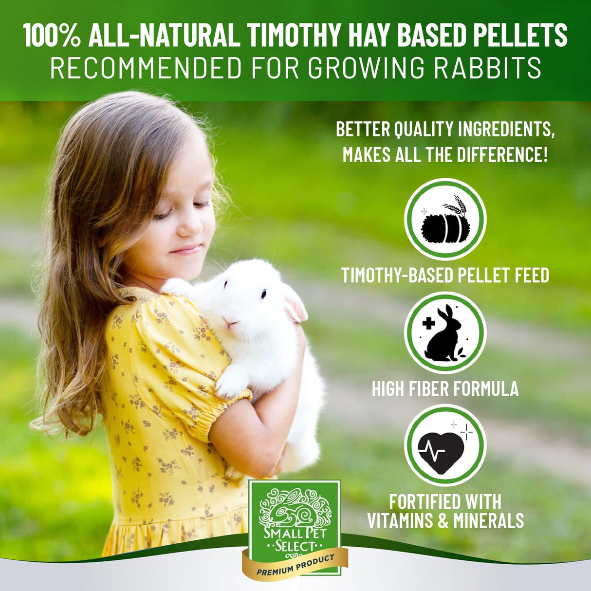 Small Pet Select-Premium Rabbit Pellet Food, Non-GMO, Soy Free. Local Ingredients in Pacific Northwest, 10lb