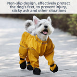 ASENKU Dog Shoes for Medium Dogs, Soft Adjustable Dog Boots & Paw Protectors, Waterproof Anti-Slip Dog Clothes with Boots for Rainy Days, Running, Hiking, Outdoor Walking (Yellow, M)