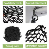 Car Dog Barrier Net, Hook Up Elastic Envelope Luggage Net (47.24" x 33.85") Dual Layer Safety Net for Pet Dog Vehicle Universal Mesh Barrier Guard Blocks Access to Car Front Seats Organiser Bag