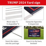 Trump 2024 Yard Sign with Metal Stakes, Double Sided 25x16 Inch Donald Trump Take America Back Signs, Placard Outdoor Voted Signs for Trump Lawn Signs Rally Decoration Lawn Yard Signs