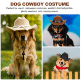 PETAXCELL Dog Cowboy Hat, Mini Cowboy Hat for Pet with Chin Strap Adjustable Cosplay Cap, (Red, M), Intended for Dogs and Cats/Halloween Costume/Party Decoration
