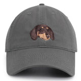 Dachshund Baseball Cap for Dog Lovers – Adjustable Cotton Hat with Embroidered Brown Dachshund, Dark Gray Unisex Cap, Gift for Wiener Dog Owners & Pet Parents
