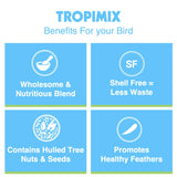 Hari Hagen Tropimix Enrichment Food for Small Parrots, 20 lb. (9.07 kg) - HARI Small Parrot Food with Seeds, Fruit, Nuts, Vegetables, Grains, and Legumes