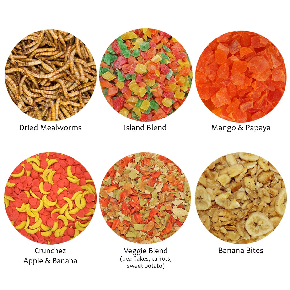 Treat Assortment 6 Pack - Pet Treat with Mix of Dried Fruits, Dried Insects, & Other Crunchies - For Sugar Gliders, Hedgehogs, Squirrels, Rabbits, Marmosets, Rats, Hamsters - Sample Variety