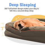 Washable Orthopedic Large Dog Bed - Big Dog Beds with Removable Waterproof Cover and Non-Slip Bottom XL Large Pet Beds with Bolster Extra Large Dogs Bed