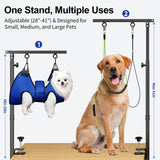 Foldable Dog Grooming Table Arm – Adjustable 28"-41" Clamp Arm with Hammock, No-Sit Holder for Small Dogs – Grooming Table for Dogs at Home or Salon