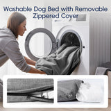 Sytopia 42 Inch Indestructible Dog Beds for Large Dogs, XL Chew Proof Dog Bed, Waterproof Pet Crate Pad with Chew-Resistant Removable Cover, Great for Indoor, Outdoor, Crate, Patio Use (Grey)