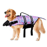 Dog Life Jacket Vest for Swimming Boating, Mermaid Large Swim Vests with Chin Float/Reflective Stripe/Rescue Handle
