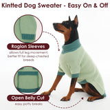 IKIPUKO Dog Sweater XXXL, Turtleneck Sweaters with Leash Hole, Soft Knit Pullover for Large Dogs Male Female, Winter Thermal Pet Sweaters for Doberman Labrador, Green 3XL