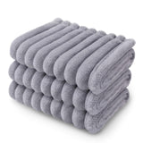 LINENLUX 1 Pack 3 Soft Fleece Dog Blanket for Pet Washable Warm Cat Puppy Fluffy Calming Flannel Grey Large