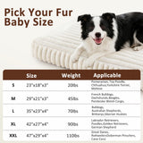 XL Dog Bed, Flat Pet Beds with Removable Washable Cover, Pet Mat Cute Dog Crate Bed Thick Shredded Chopped Crate Foam & Anti Slip Bottom for Indoor, 42"x27"x4" Cream