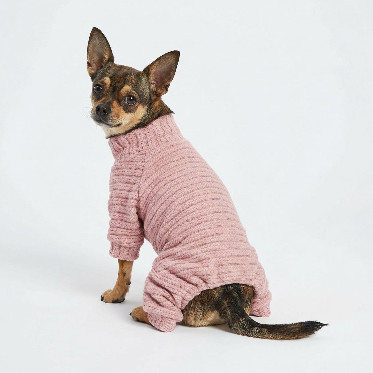 Fitwarm Turtleneck Knitted Dog Sweater Puppy Pajamas Thermal Doggie Winter Clothes Knitwear Pet Coats Cat Apparel Pink XXL