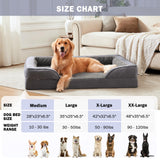 INVENHO Orthopedic Dog Beds Large Sized, XL Washable Dog Sofa with Egg-Crate Foam, Waterproof Lining and Non-Skid Bottom