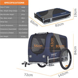 DOGGYHUT® Premium Large Pet Bike Trailer for Medium or Large Dog, Up to 78 lbs,Dog Bicycle Carrier,Low Center of Gravity,Easy Folding Frame (Blue)