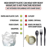 Aluf Plastics High Density Trash Bags, 60 Gallon, 150 Count, 22 Micron (eq), 38" x 60", Black, for Bathroom, Office, Industrial, Commercial, Janitorial, Municipal, Recycling