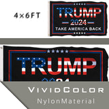 Trump 2024 Flag 4x6 Outdoor Double Sided Made in USA Black Donald Trump Flags Banner Take America Back Flag 100% Nylon with 2 Brass Grommets for Room Wall Outdoor Indoor Car