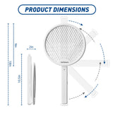 4000V Electric Fly Swatter, 2-in-1 Foldable Bug Zapper Racket with USB Rechargeable Battery, UV Light, Mosquito Killer Zapper for Home Office Camping, 2PC