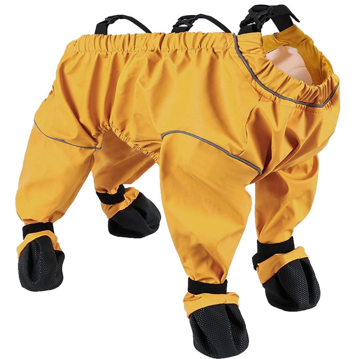 Dog Boots Leggings Waterproof Dog Pants Anti-Slip Dog Shoes Pet Paws Protector Dirty-Proof Dog Outdoor Walking Running Hiking Booties (Yellow, Medium)