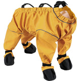 Dog Boots Leggings Waterproof Dog Pants Anti-Slip Dog Shoes Pet Paws Protector Dirty-Proof Dog Outdoor Walking Running Hiking Booties (Yellow, Medium)
