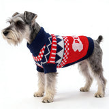 Small Dog Cold Weather Sweaters – Warm Knit Turtlenecks, Cozy Pet Pullovers Dog Clothes with Leash Hole for Chihuahua Bulldog Pug Beagles (Red/Navy, X-Large)