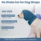 Nanaki Calming Hoodie Dog Ear Covers-No Shake Hematomas Ear Wraps for Dogs, Adjustable Head Wrap Muffs Noise Cancelling Protector, Anxiety Relief, Fireworks & Grooming Bathing, 4th of July, Vet Visit