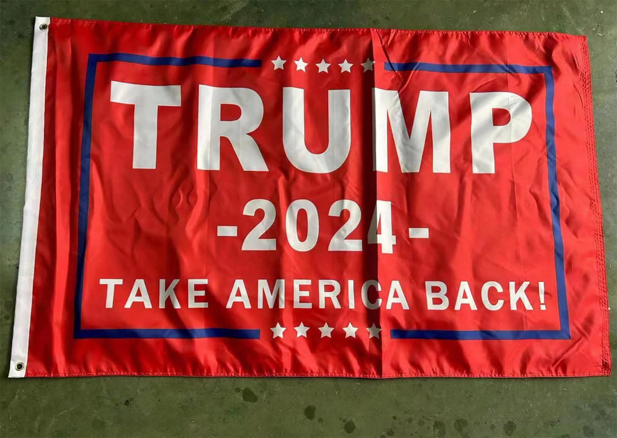 Trump 2024 Flag 3x5 FT Double Sided Outdoor 3 Ply Vivid Clear Red Color Thick Polyester Take America Back Flag with Brass Grommets for Supporters Fans