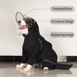 Dog Raincoat for Medium Large Dogs,rain Jacket Coat, Full Leg Coverage Waterproof Rain Suit with Detachable Hood & Tail, Reflective Strips，Labrador Retriever (Black for Gril, X-Small)