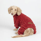 Fitwarm Turtleneck Fleece Dog Sweater Pajamas, Warm Winter Dog Clothes for Small Dogs Boy Girl, Fuzzy Pet Onesie with Feet, Red, XS