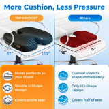 TOP COMFORT Seat Cushion, BodySync™ Technology with Non-Slip Gel & Memory Foam for Tailbone, Sciatica & Back Pain Relief, Office Chair Cushion, Car Seat Cushions for Driving (Black)