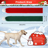 BWOGUE 2-Piece Knitted Dog Christmas Scarf & Bandana with White Pom Pom for Medium/Large Dogs - Winter Warm Holiday Pet Costume Accessory (Red, Green)