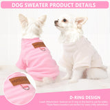 2 Pieces Dog Sweater Fleece Dog Winter Clothes for Small Dogs Boy Girl Turtleneck Puppy Sweatshirt Pet Clothing Pullover Sweaters Cat Apparel (Beige+Light Pink, Large)