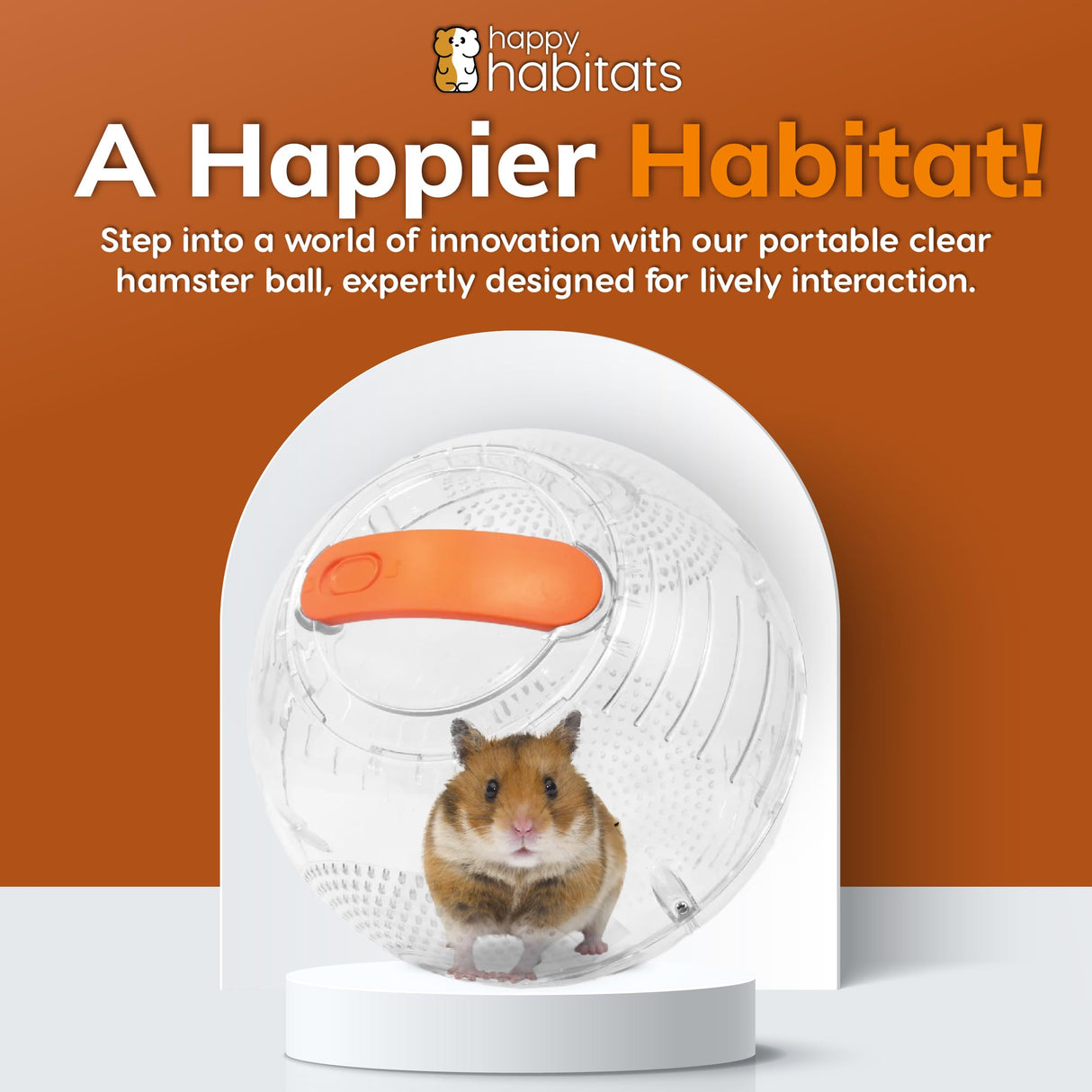 Happy Habitats Clear Hamster Exercise Ball (7”) – Sturdy Dwarf Hamster Ball for Safe, Active Play – Ventilated Small Animal Toys for Gerbils, Mice & Other Small Pets – Must-Have Pet Rat Accessories