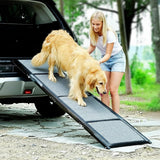 BestVida Pet Ramp (170 x 44 cm),Dog Ramp for Car, SUV & Truck, 67" Long & 17" Wide, Fold-able & Portable Pet Ramp with Non-Slip Rug Surface, Extra Wide Dog Steps for Medium & Large Dogs Up to 250LBS