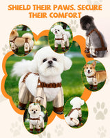 Dog Suspender Boots, Outdoor Anti Dust Pants with Shoes for Dogs, Adjustable Anti Slip Paw Protector Booties for Small & Medium Dogs(M)