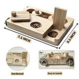 FlidRunest Wooden Bird Foraging Puzzle Toys for Parrots, Parakeet, Cockatiel, Sun Conures - Birds Interactive Mental Enrichment Toy, B ird Seed Slow Feeder Toy for Cage